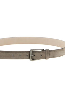 BRUNELLO CUCINELLI - BRUNELLO CUCINELLI Women’s Suede Belt Gray - Women’s Accessories