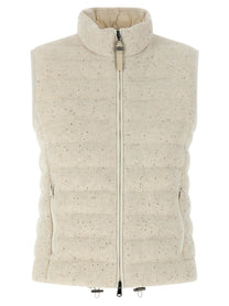 BRUNELLO CUCINELLI - BRUNELLO CUCINELLI Women’s Dazzling Vest Beige - Women’s Outerwear