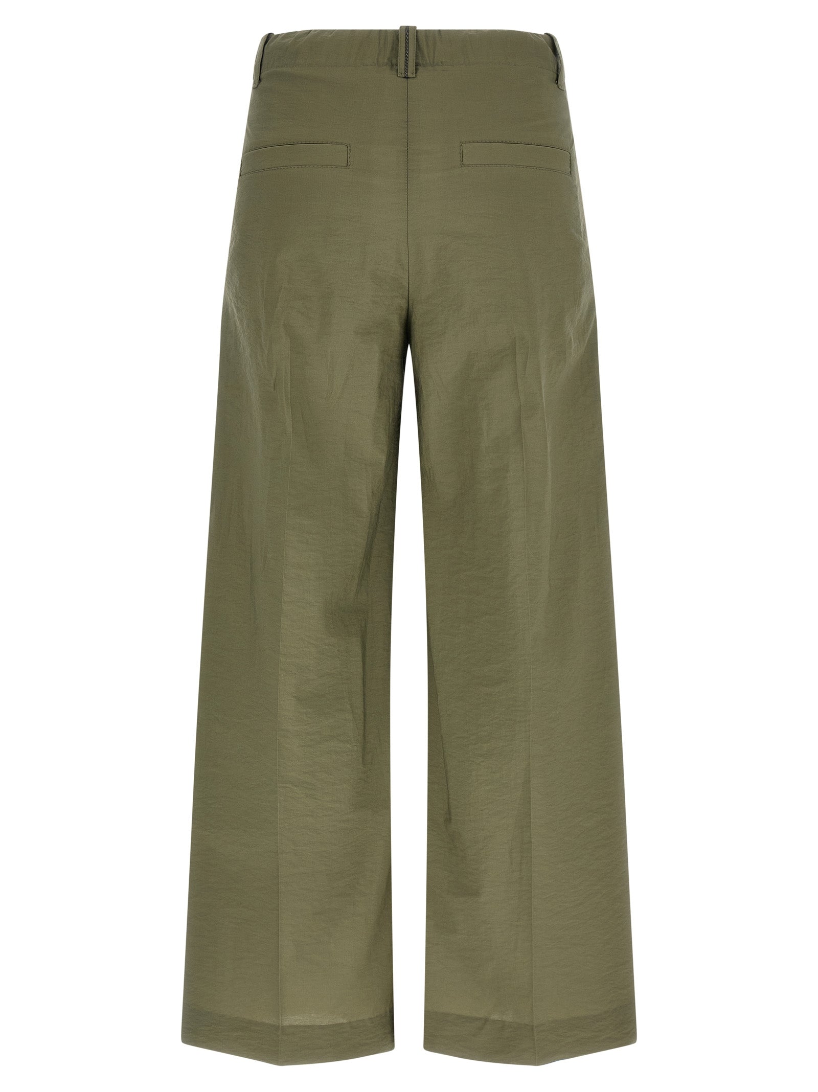 BRUNELLO CUCINELLI - BRUNELLO CUCINELLI Women’s Double Pinch Pants Green - Women’s Pants