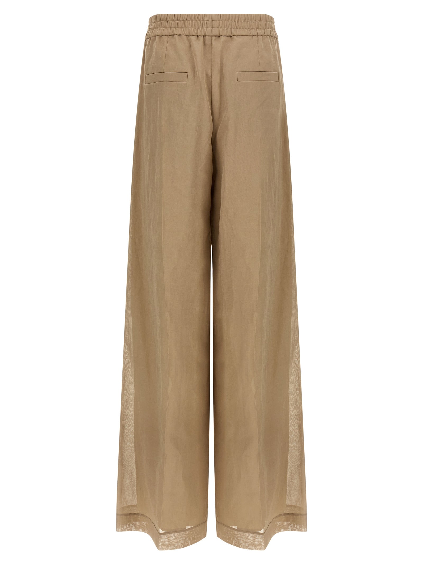 BRUNELLO CUCINELLI - BRUNELLO CUCINELLI Women’s Loose Track Pants Beige - Women’s Pants