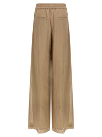 BRUNELLO CUCINELLI - BRUNELLO CUCINELLI Women’s Loose Track Pants Beige - Women’s Pants