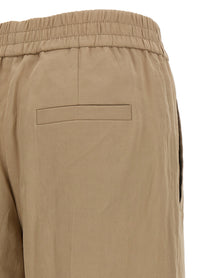 BRUNELLO CUCINELLI - BRUNELLO CUCINELLI Women’s Loose Track Pants Beige - Women’s Pants
