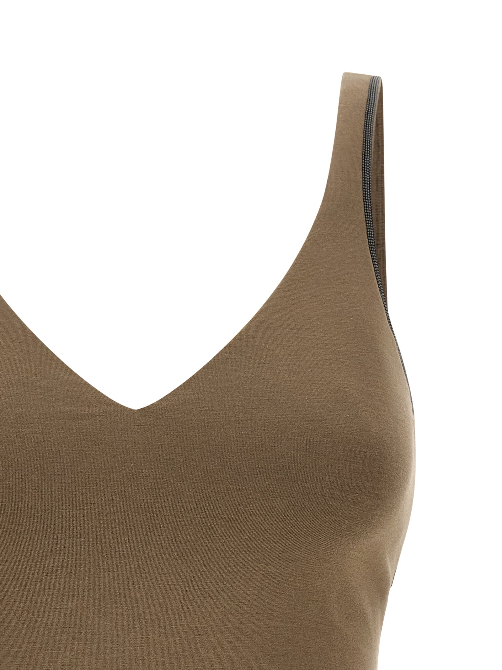 BRUNELLO CUCINELLI Women's Shiny Straps Top Beige