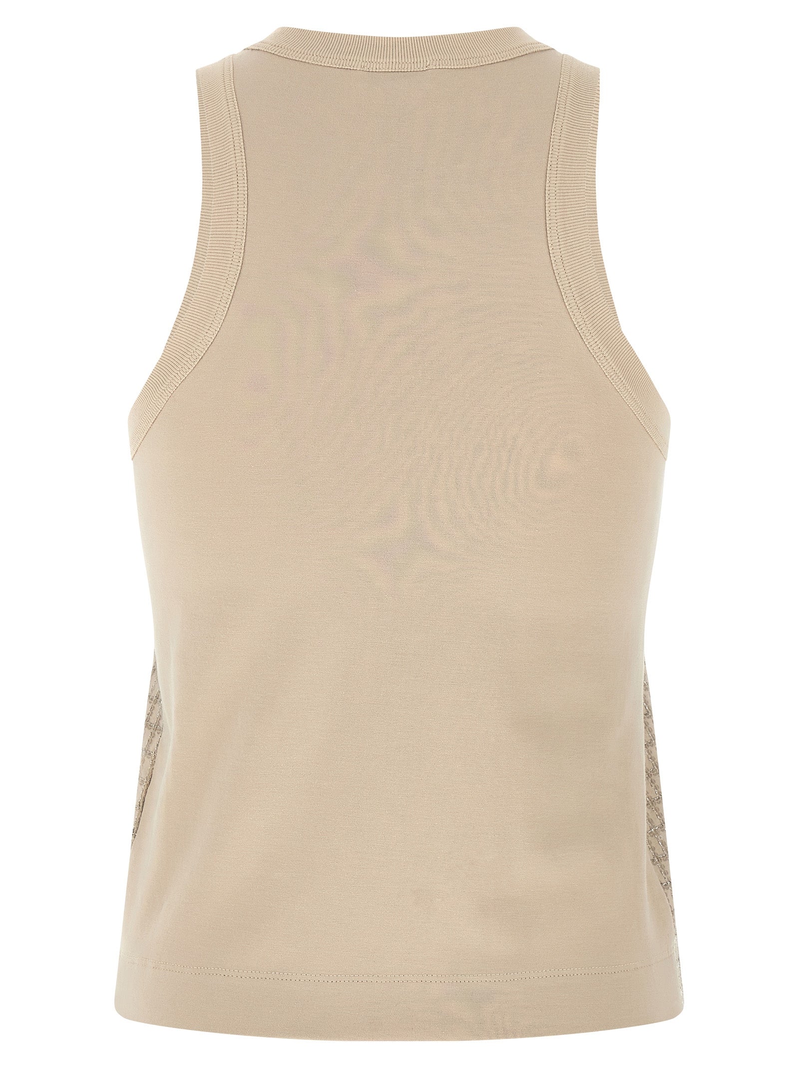 BRUNELLO CUCINELLI - BRUNELLO CUCINELLI Women’s Dazzling Check Embroidery Top Beige - Women’s Tops