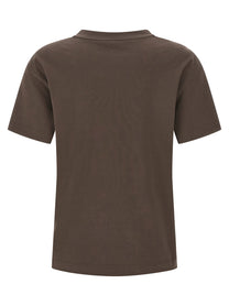 BRUNELLO CUCINELLI - BRUNELLO CUCINELLI Women’s Shiny Tab T-Shirt Brown - Women’s Tops