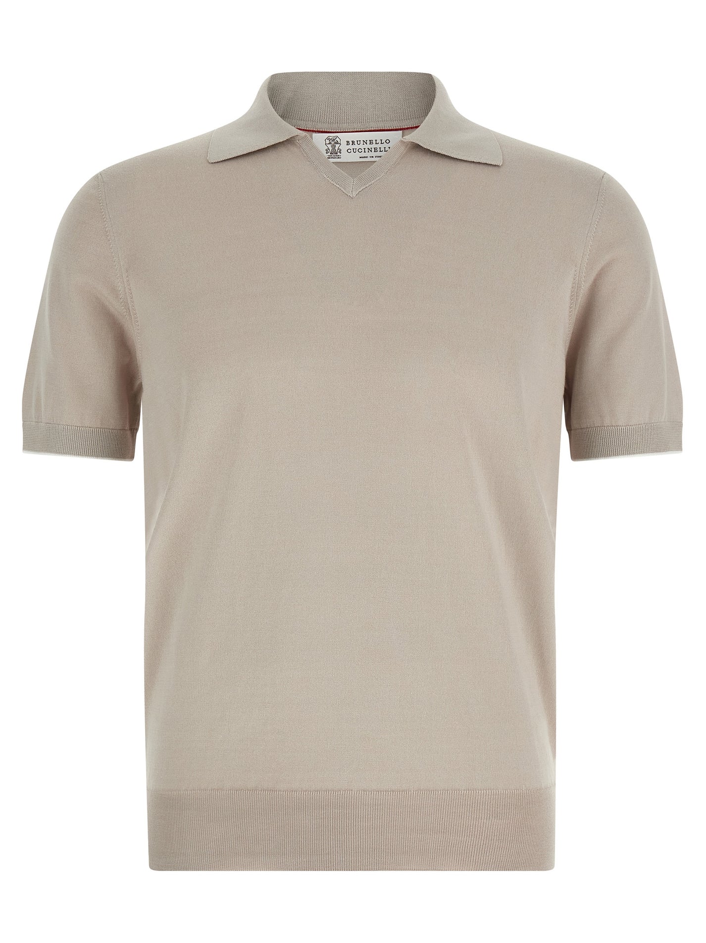 BRUNELLO CUCINELLI - BRUNELLO CUCINELLI Men’s Cotton Polo Shirt Beige - Men’s Tops