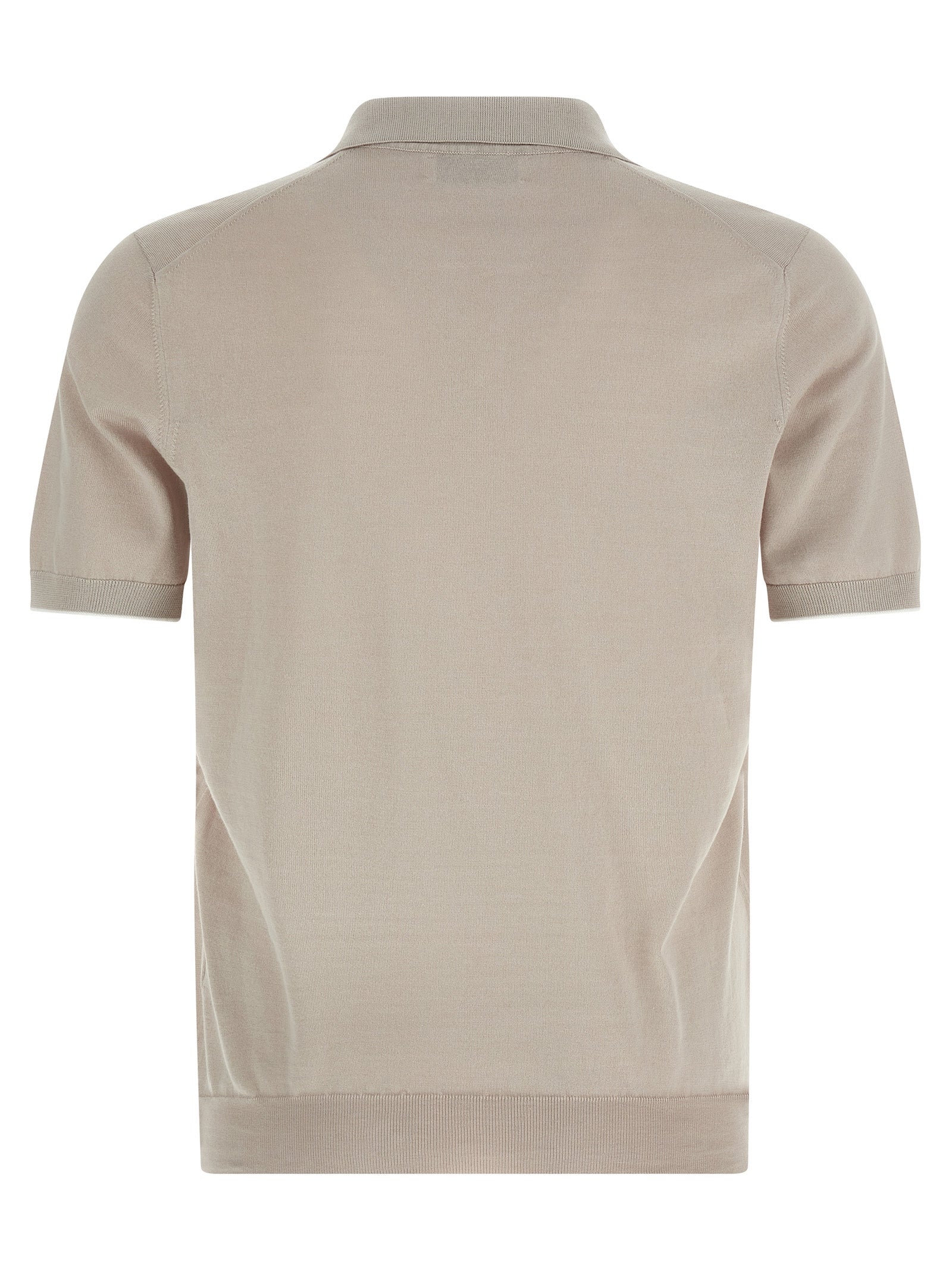 BRUNELLO CUCINELLI - BRUNELLO CUCINELLI Men’s Cotton Polo Shirt Beige - Men’s Tops