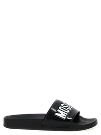 MOSCHINO Men's Pool Slides White/Black