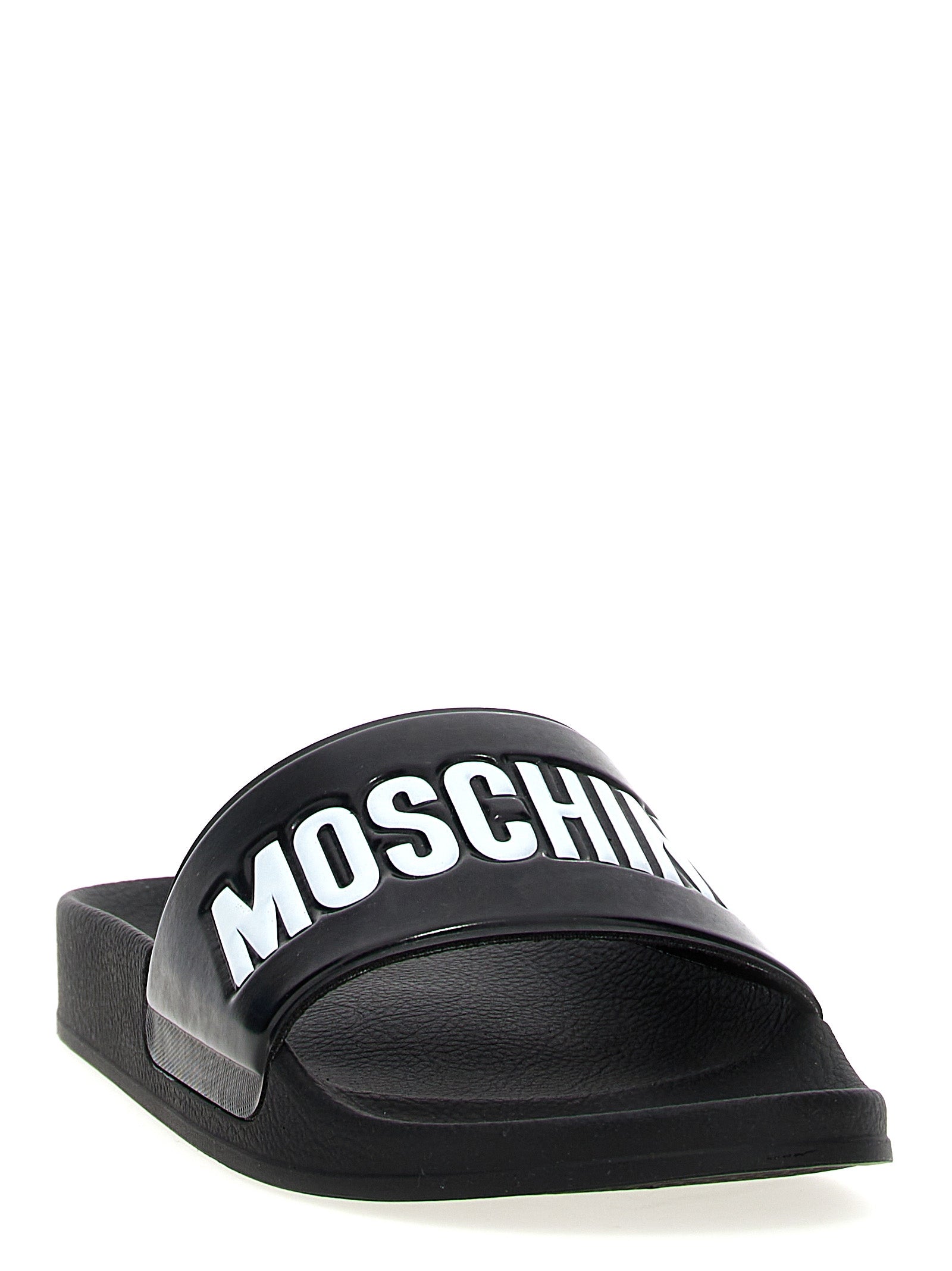 MOSCHINO Men's Pool Slides White/Black