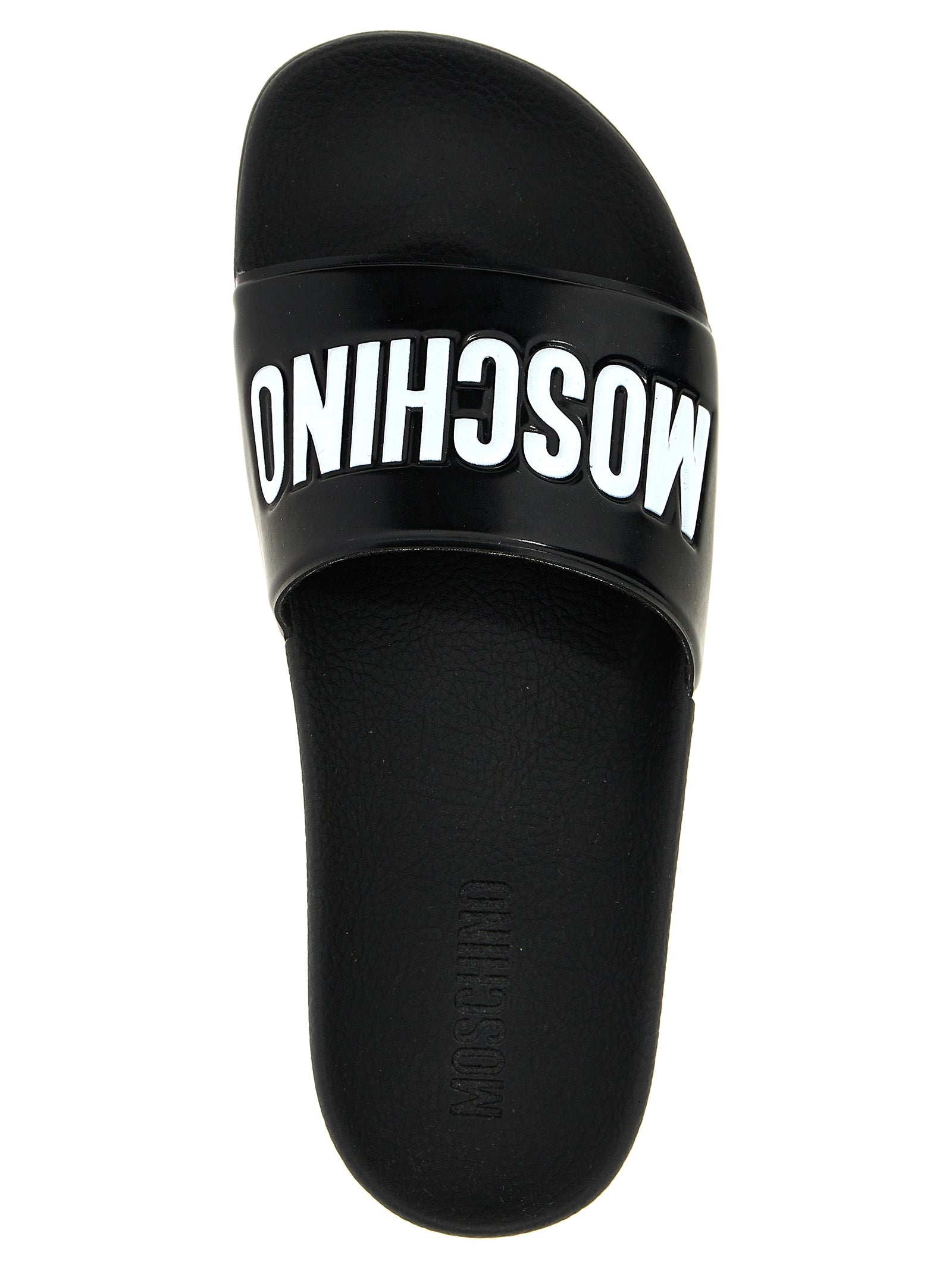 MOSCHINO Men's Pool Slides White/Black