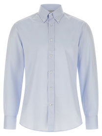 BRUNELLO CUCINELLI - BRUNELLO CUCINELLI Men’s Button-Down Shirt Light Blue - Men’s Tops
