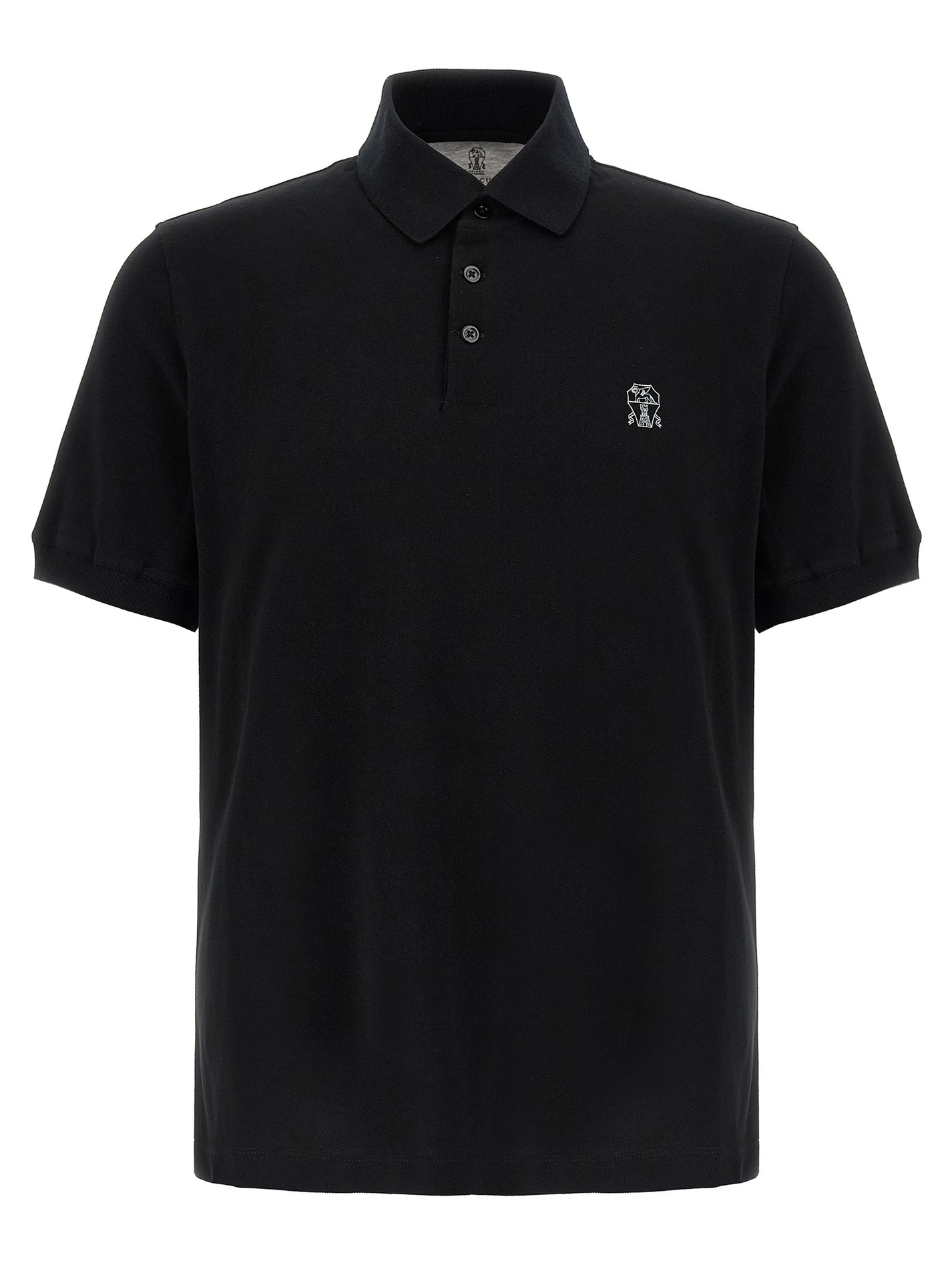 BRUNELLO CUCINELLI - BRUNELLO CUCINELLI Men’s Piqué Polo Shirt Black - Men’s Tops