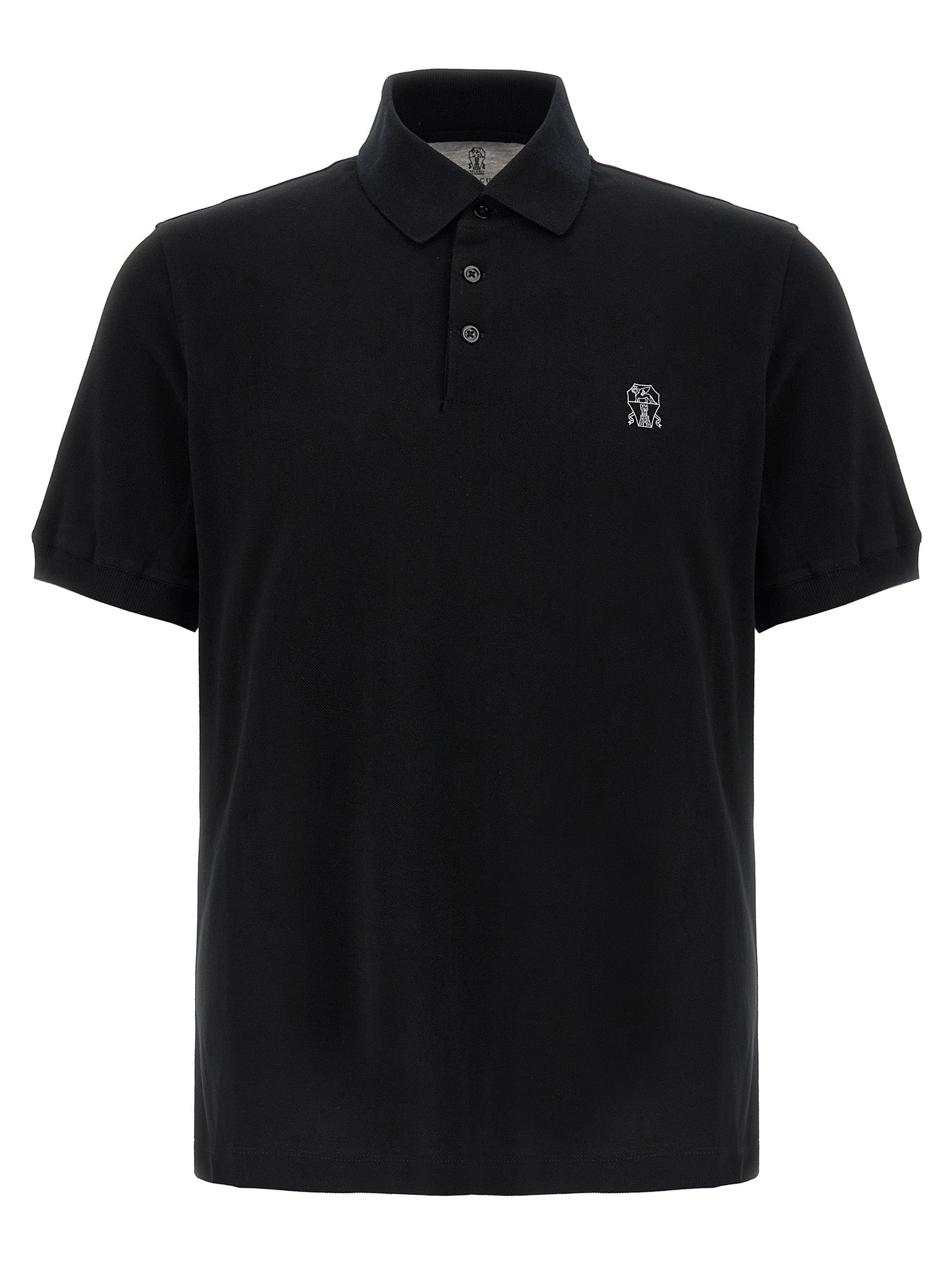BRUNELLO CUCINELLI - BRUNELLO CUCINELLI Men’s Piqué Polo Shirt Black - Men’s Tops
