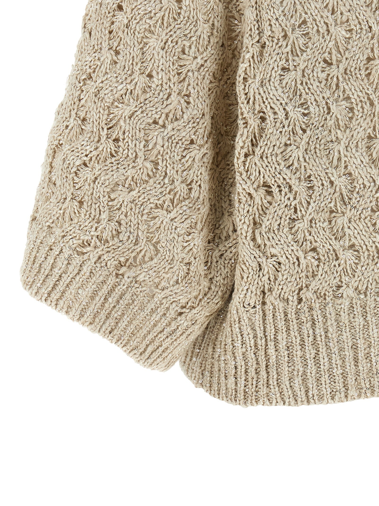 BRUNELLO CUCINELLI - BRUNELLO CUCINELLI Women’s Dazzling Sweater Beige - Women’s Knitwear