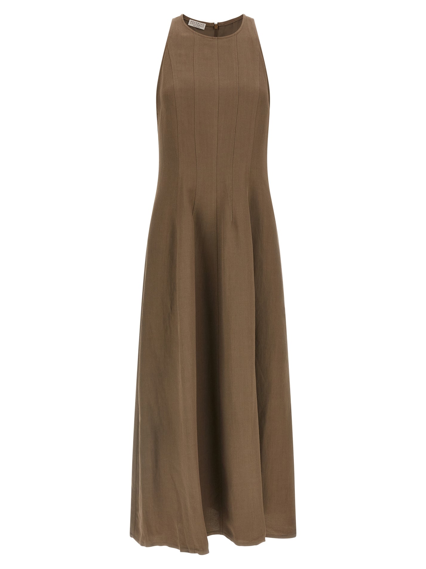 BRUNELLO CUCINELLI - BRUNELLO CUCINELLI Women’s A-Line Dress Brown - Women’s Clothing