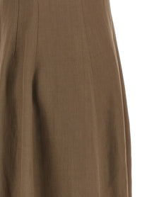 BRUNELLO CUCINELLI - BRUNELLO CUCINELLI Women’s A-Line Dress Brown - Women’s Clothing