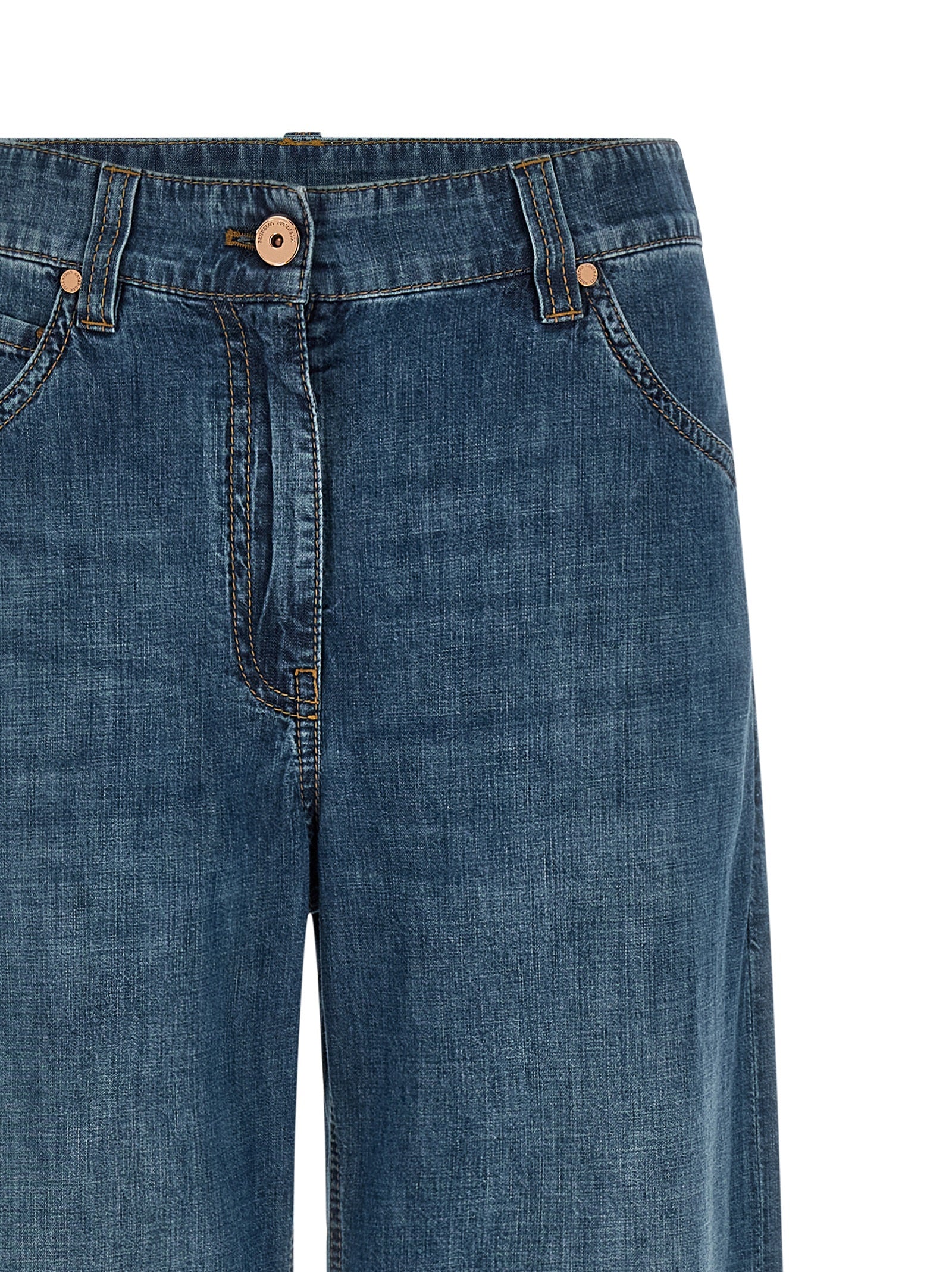 BRUNELLO CUCINELLI - BRUNELLO CUCINELLI Women’s Wide Leg Jeans Blue - Women’s Bottoms