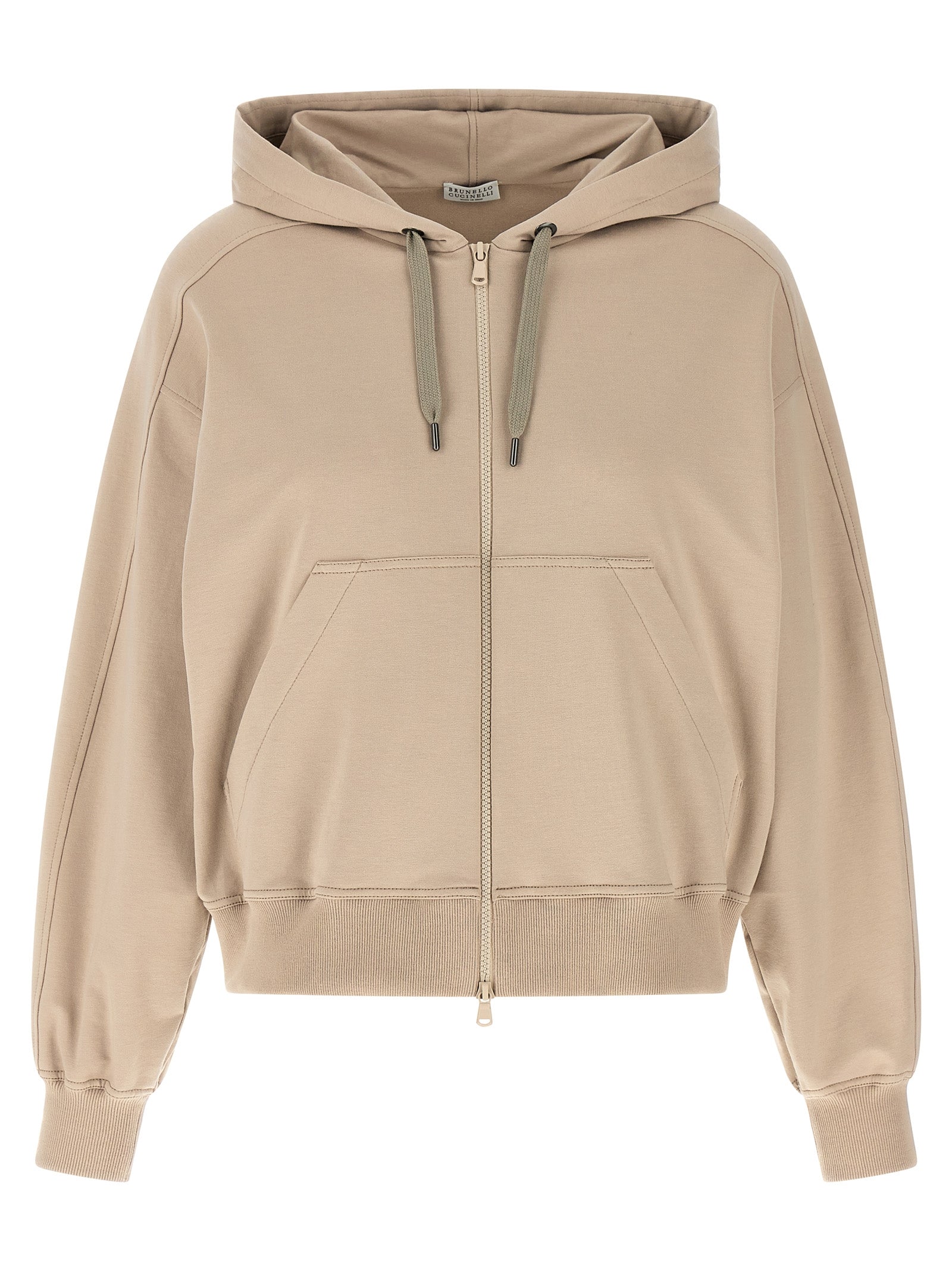 BRUNELLO CUCINELLI - BRUNELLO CUCINELLI Women’s Solomei Ad Mcccxci Hoodie Beige - Women’s Sweatshirts