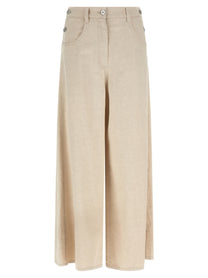 BRUNELLO CUCINELLI - BRUNELLO CUCINELLI Women’s The Maxi Sailor Jeans Beige - Women’s Bottoms