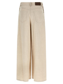BRUNELLO CUCINELLI - BRUNELLO CUCINELLI Women’s The Maxi Sailor Jeans Beige - Women’s Bottoms