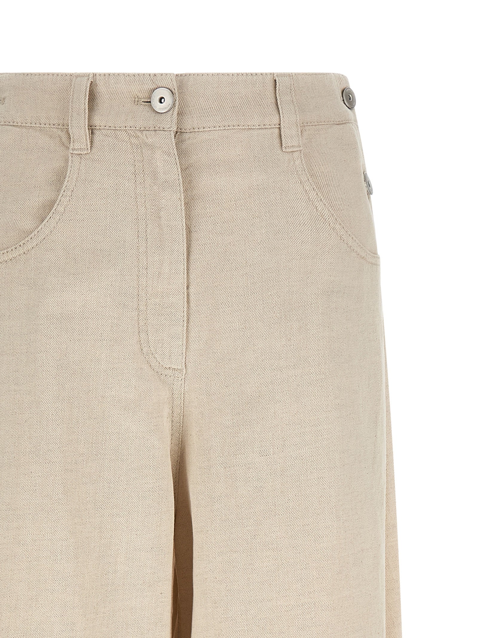 BRUNELLO CUCINELLI - BRUNELLO CUCINELLI Women’s The Maxi Sailor Jeans Beige - Women’s Bottoms