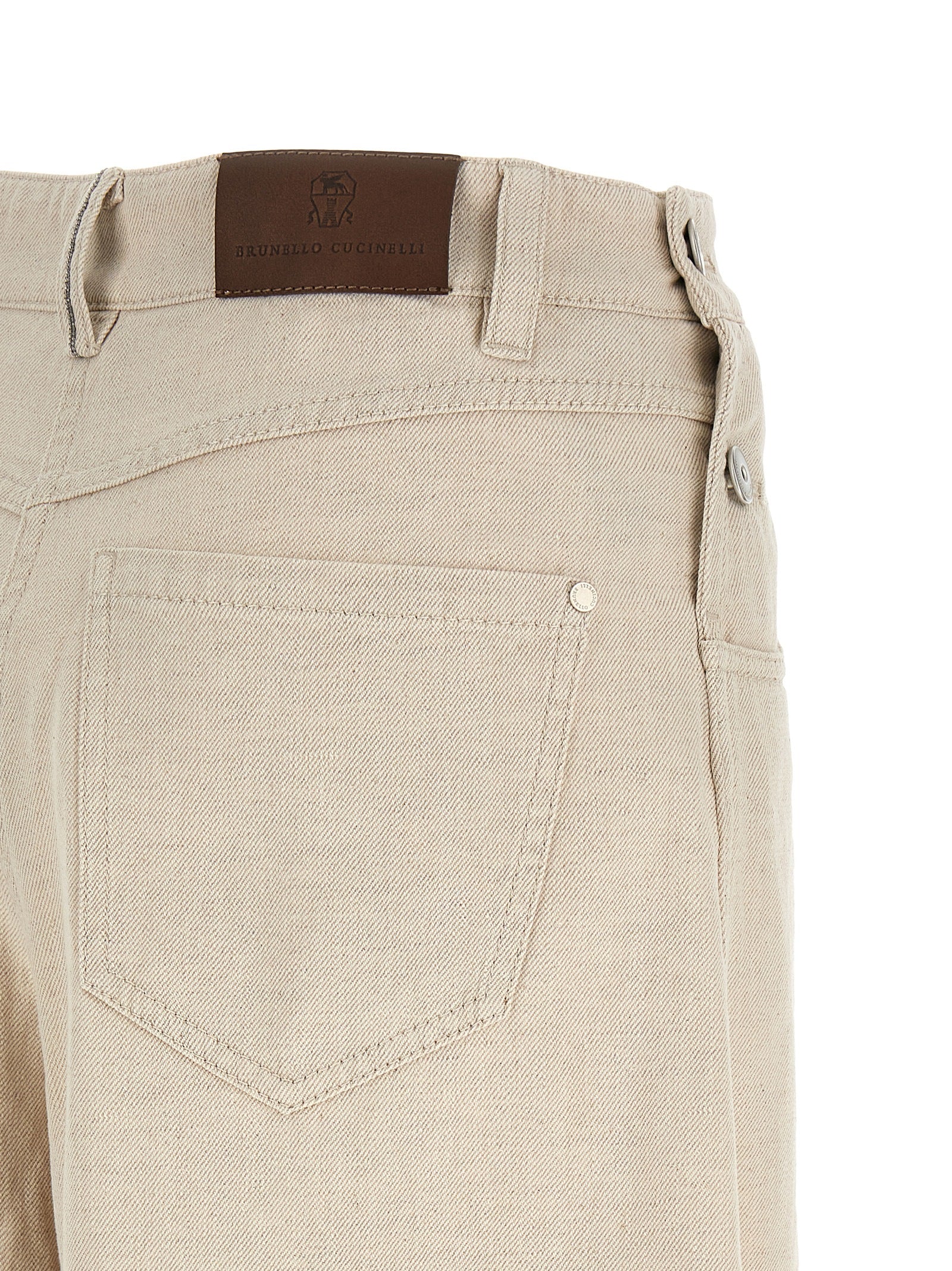 BRUNELLO CUCINELLI - BRUNELLO CUCINELLI Women’s The Maxi Sailor Jeans Beige - Women’s Bottoms