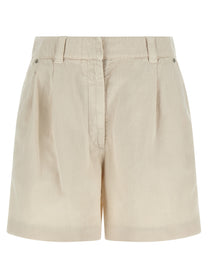 BRUNELLO CUCINELLI - BRUNELLO CUCINELLI Women’s Baggy Shorts Beige - Women’s Clothing