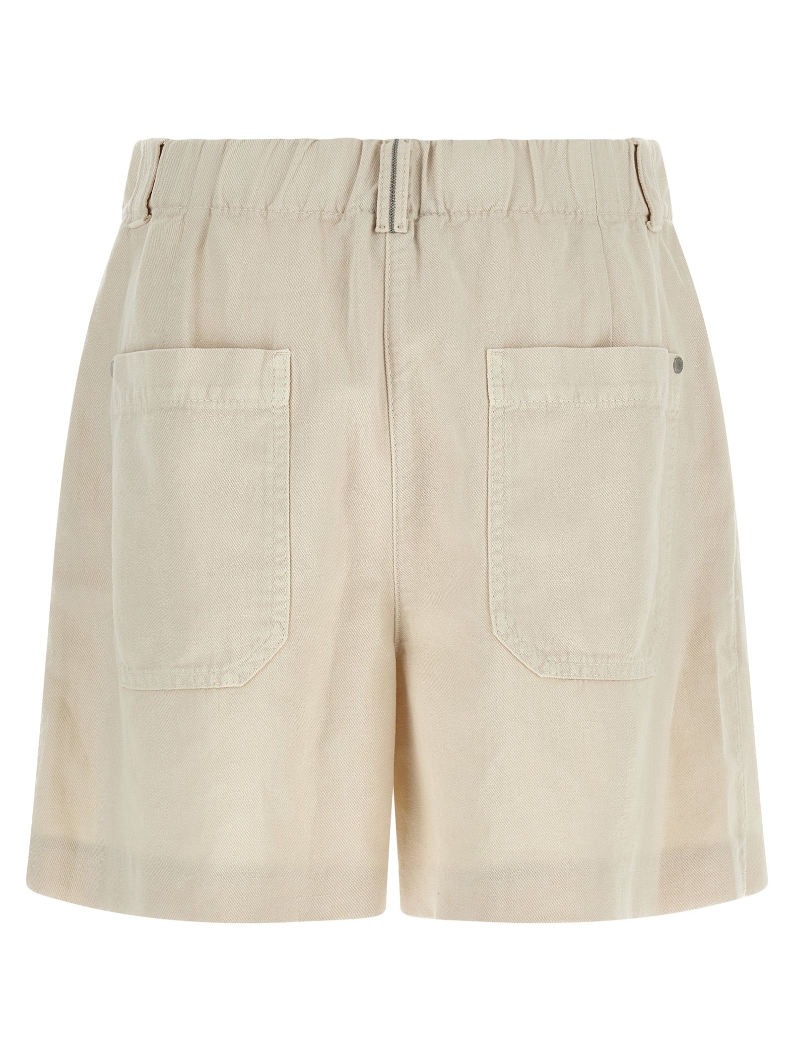 BRUNELLO CUCINELLI - BRUNELLO CUCINELLI Women’s Baggy Shorts Beige - Women’s Clothing