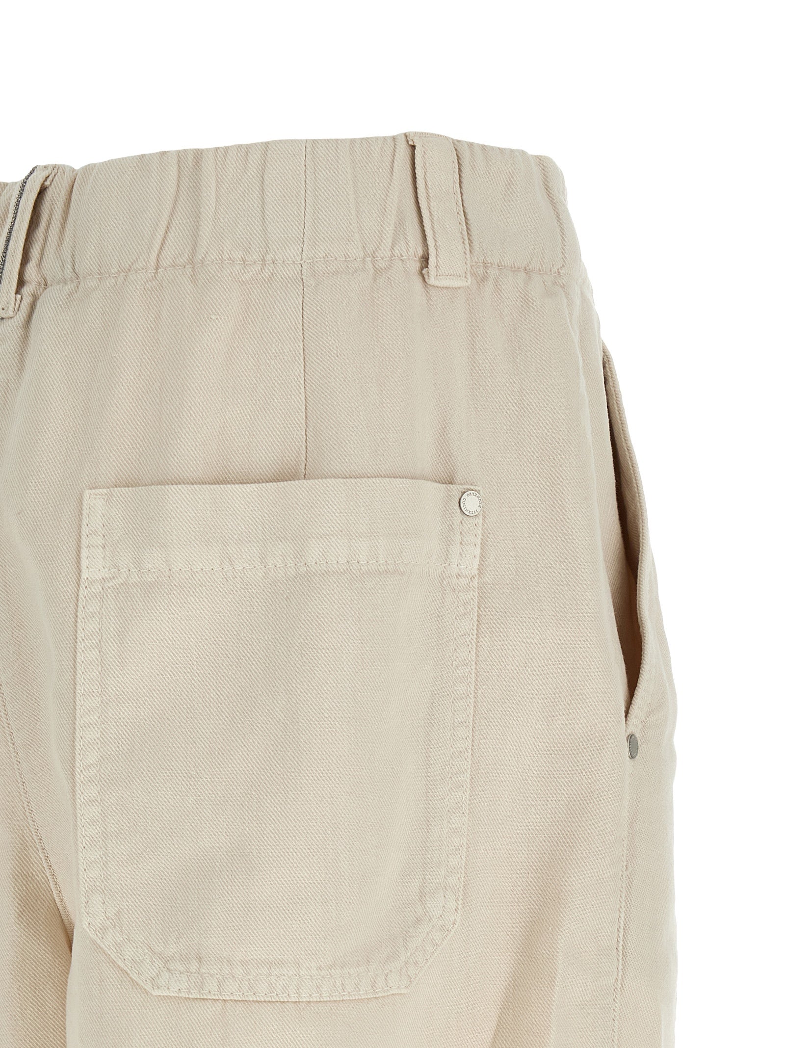 BRUNELLO CUCINELLI - BRUNELLO CUCINELLI Women’s Baggy Shorts Beige - Women’s Clothing