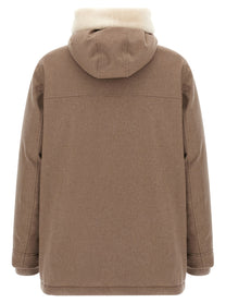 BRUNELLO CUCINELLI Men's Flannel Down Jacket Beige