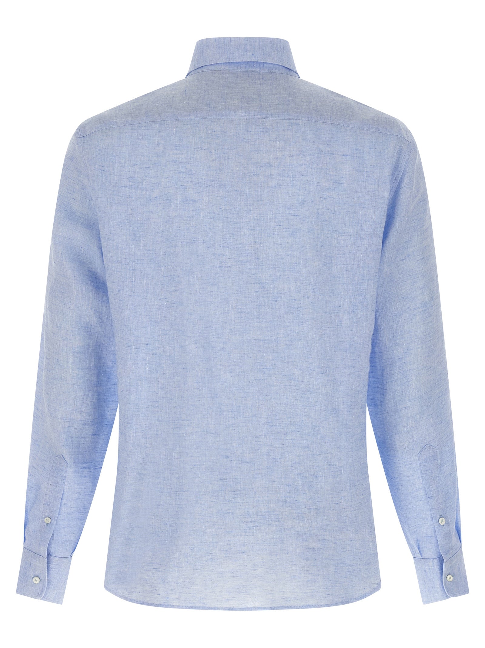 BRUNELLO CUCINELLI - BRUNELLO CUCINELLI Men’s Linen Shirt Light Blue - Men’s Tops