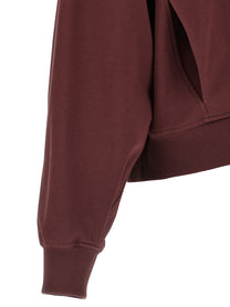 BRUNELLO CUCINELLI Women's Shiny Flap Detail Sweatshirt Bordeaux