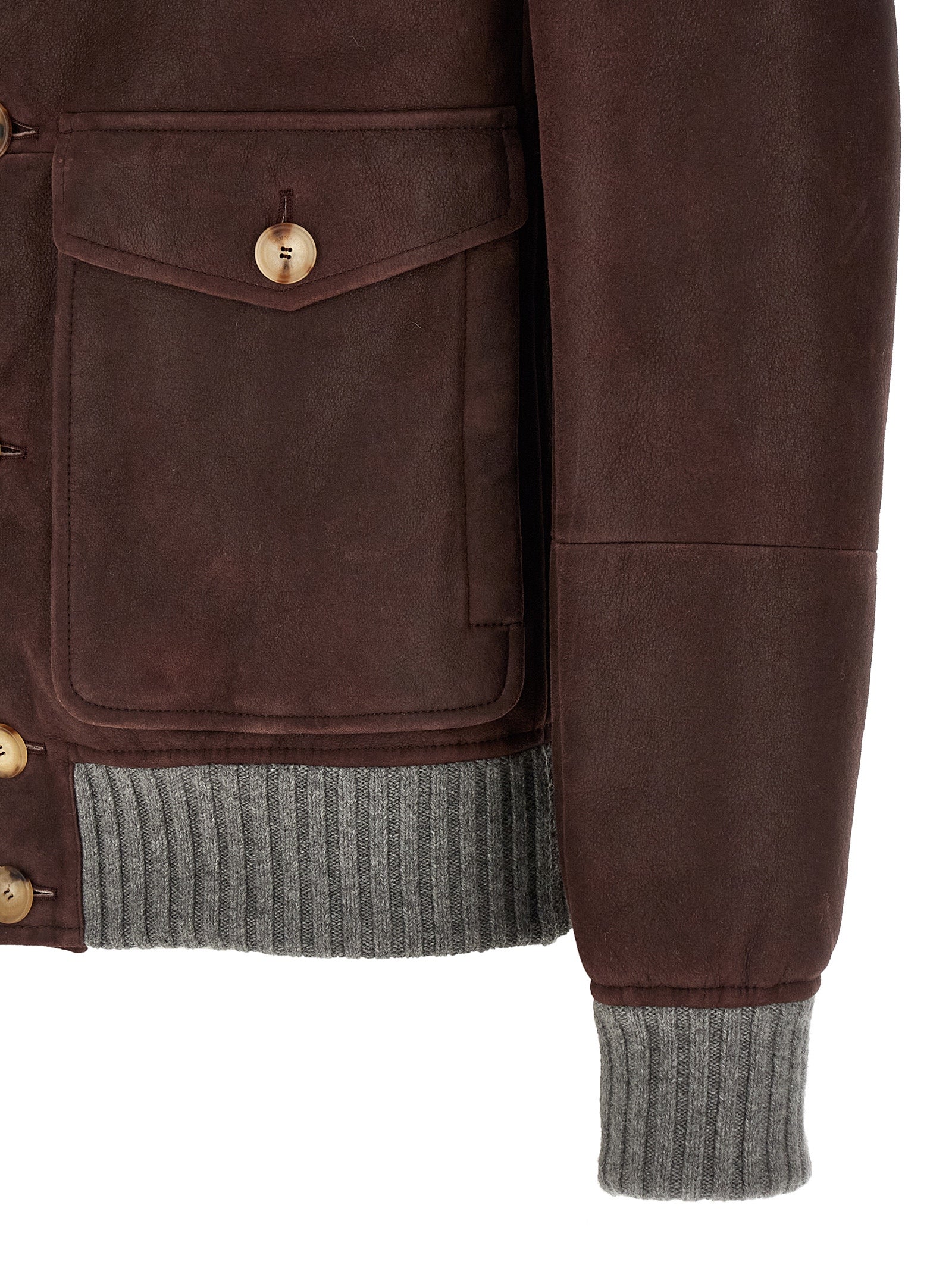 BRUNELLO CUCINELLI Men's Aviator Jacket Brown