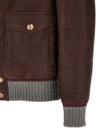 BRUNELLO CUCINELLI Men's Aviator Jacket Brown