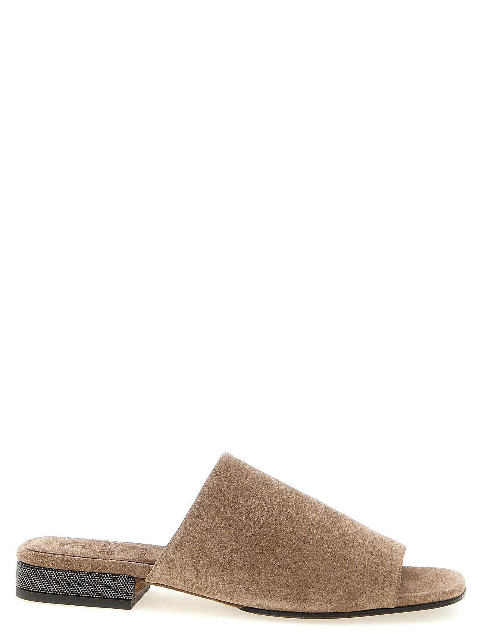 BRUNELLO CUCINELLI - BRUNELLO CUCINELLI Women’s Monile Suede Sandals Brown - Women’s Shoes