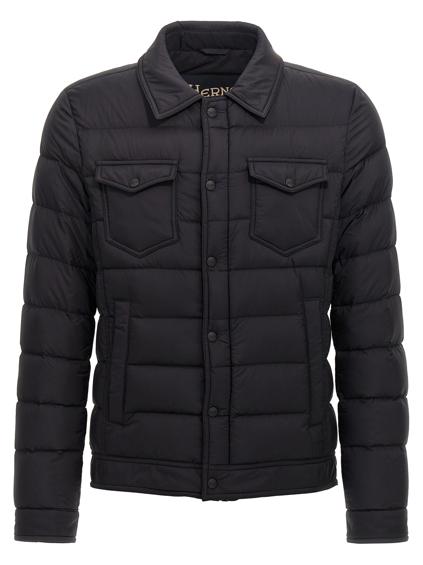 HERNO Men's La Denim Down Jacket Black