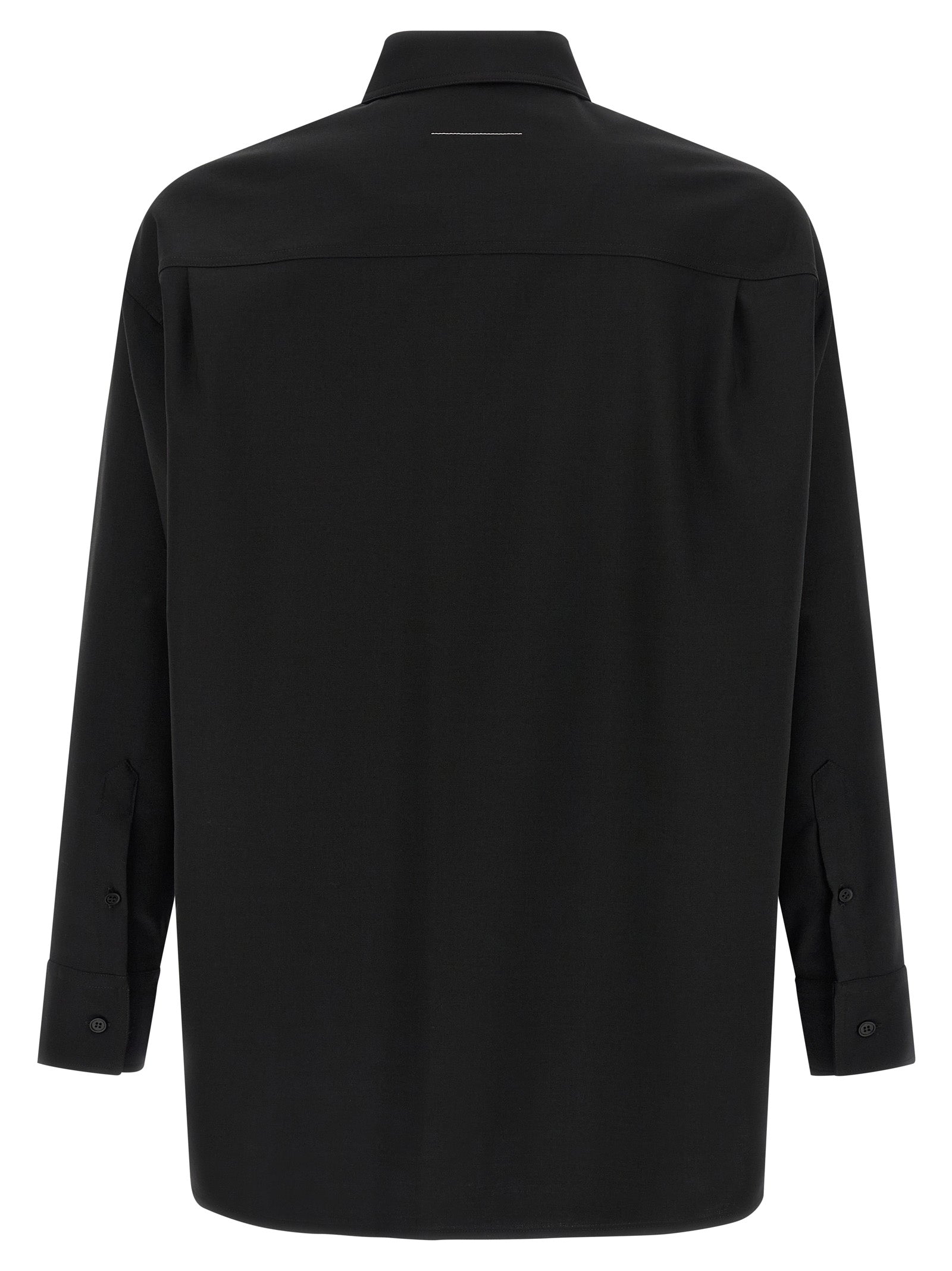 MM6 MAISON MARGIELA - MM6 MAISON MARGIELA Men’s Jacquard Label Shirt Black - Men’s Tops
