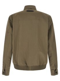 BRIONI - BRIONI Men’s Linen Cotton Blouson Green - Men’s Outerwear