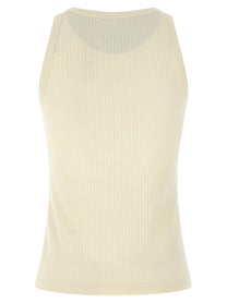 MARNI - MARNI Women’s Logo Patch Tank Top Beige - Women’s Tops