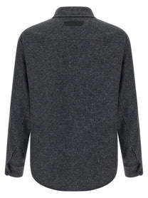 ZEGNA - ZEGNA Men’s MéLange Overshirt Gray - Men’s Tops