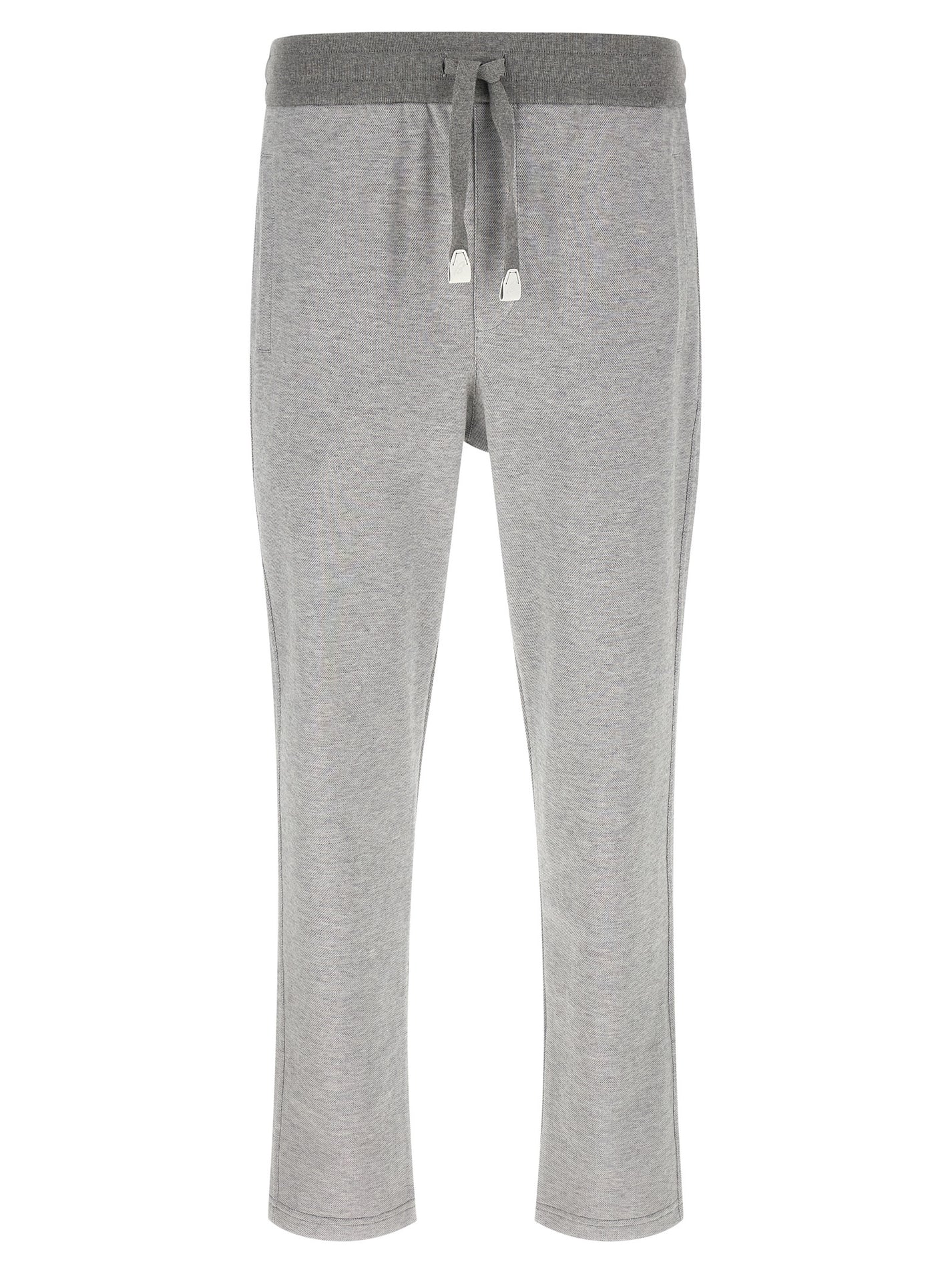 BRIONI - BRIONI Men’s Piqué Cotton Joggers Gray - Men’s Bottoms