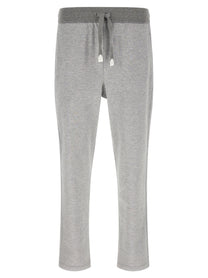 BRIONI - BRIONI Men’s Piqué Cotton Joggers Gray - Men’s Bottoms
