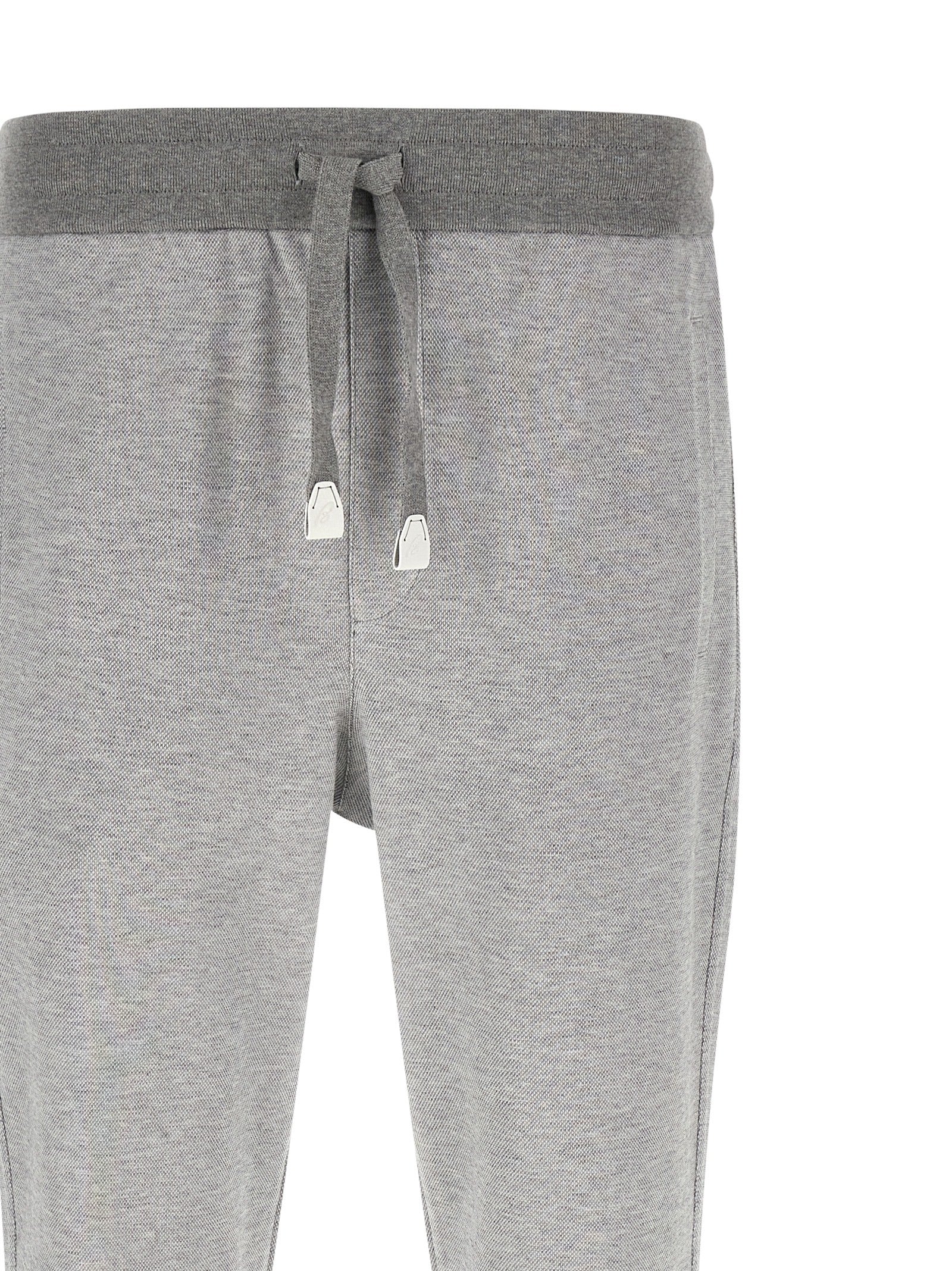 BRIONI - BRIONI Men’s Piqué Cotton Joggers Gray - Men’s Bottoms