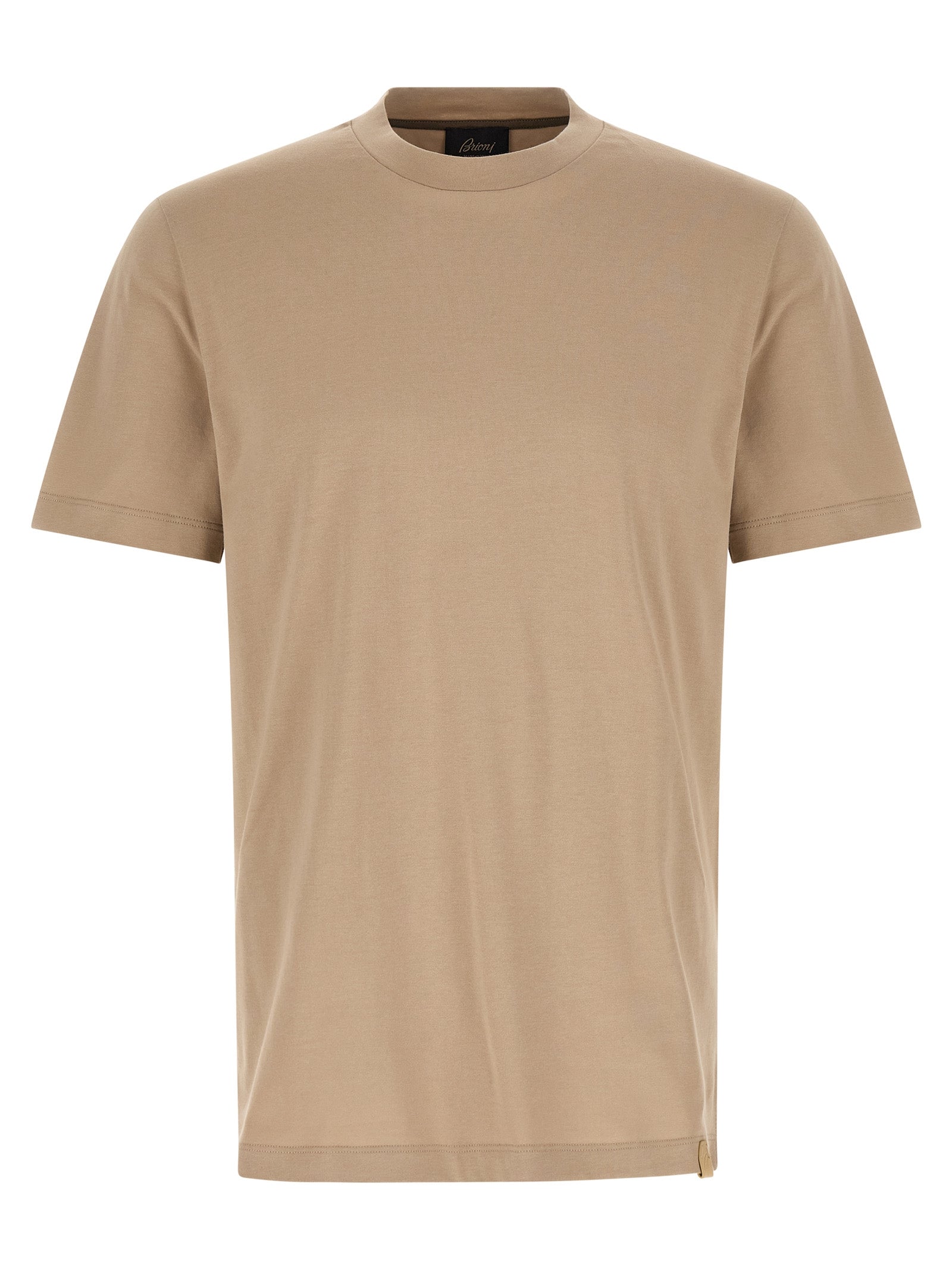 BRIONI - BRIONI Men’s Carbonated Cotton T-Shirt Beige - Men’s Tops