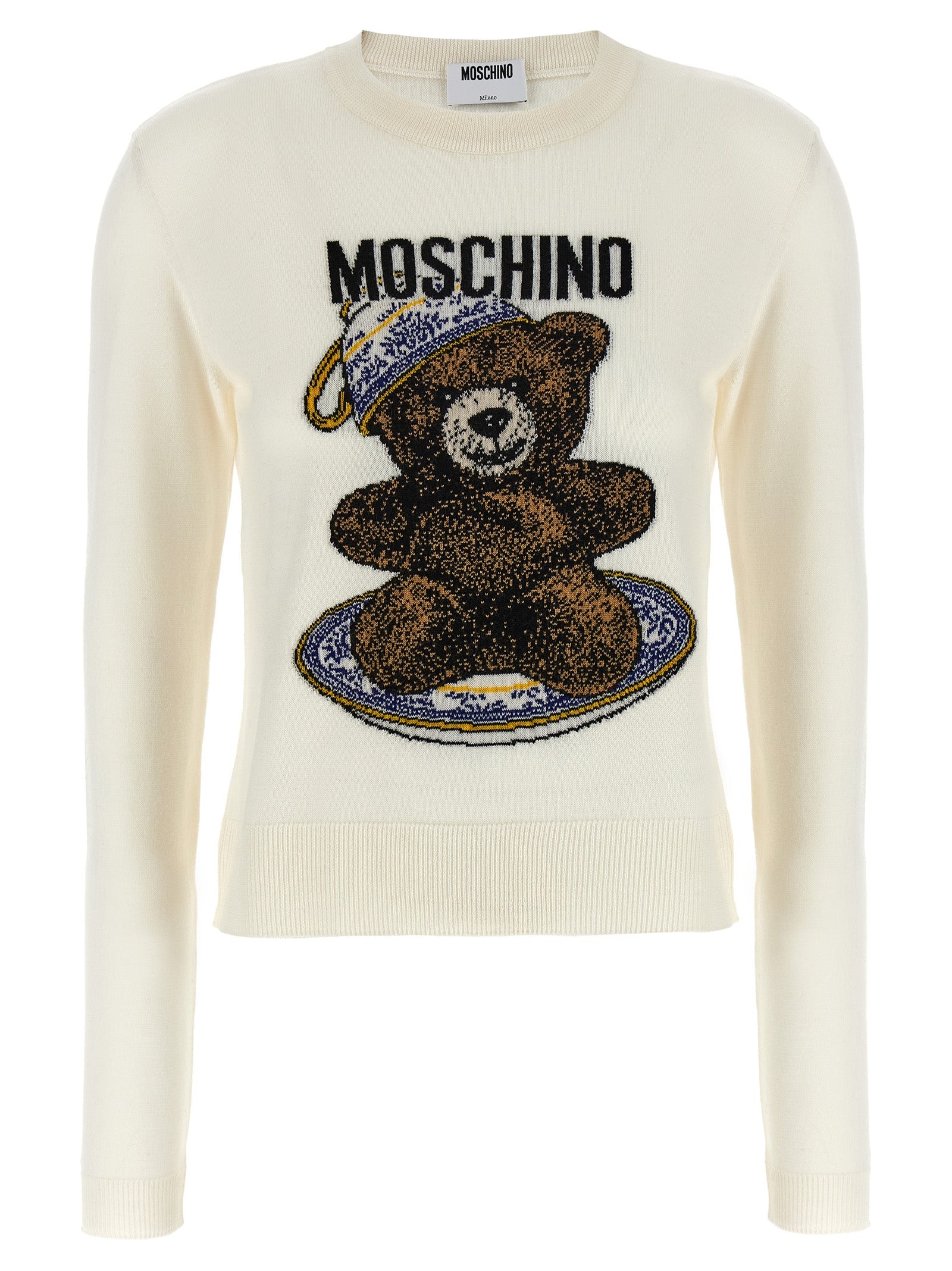 MOSCHINO - MOSCHINO Women’s Teddy Sweater White - Women’s Knitwear