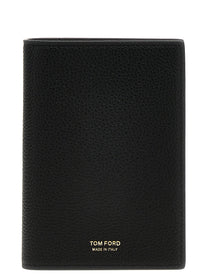 TOM FORD - TOM FORD Men’s Logo Passport Holder Black - Men’s Accessories