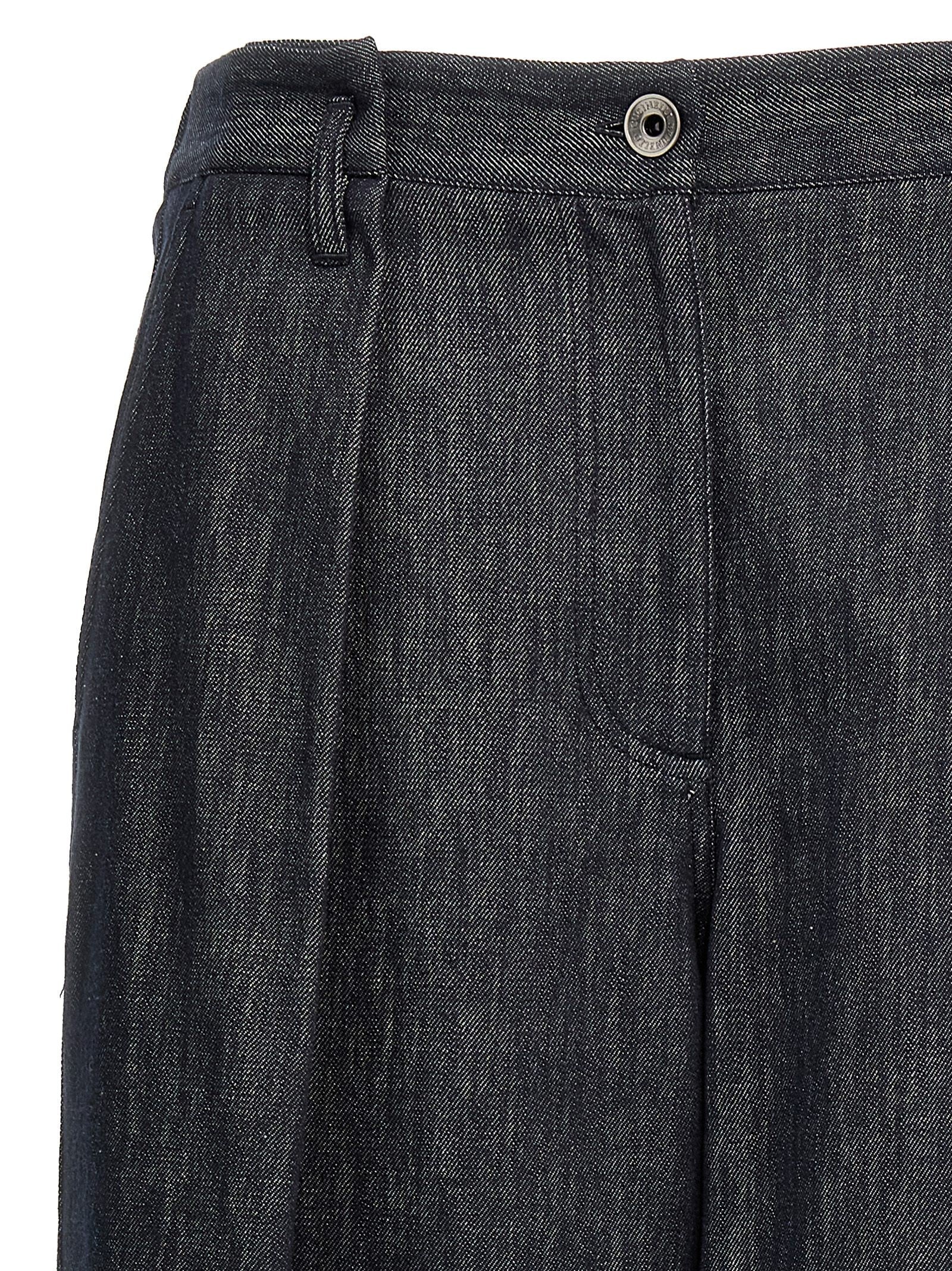 Brunello Cucinelli Line Pleated Pants Blue