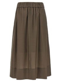 Peserico Line Skirt Brown