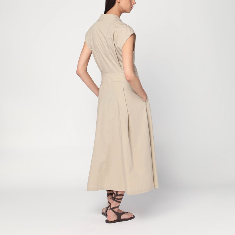 A.P.C. - A.P.C. Beige midi dress in cotton - Dresses