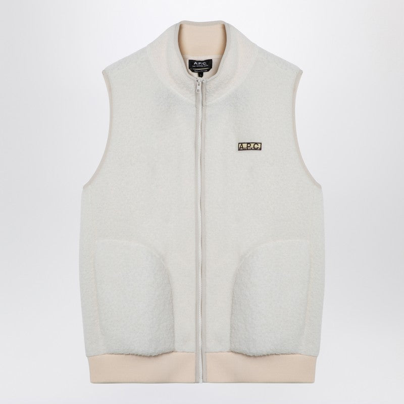 A.P.C. - A.P.C. White fleece zipped waistcoat - Men’s Outerwear